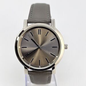 38MM Women's Watch Multicolor Dial Gray Case Leather Bands New Battery